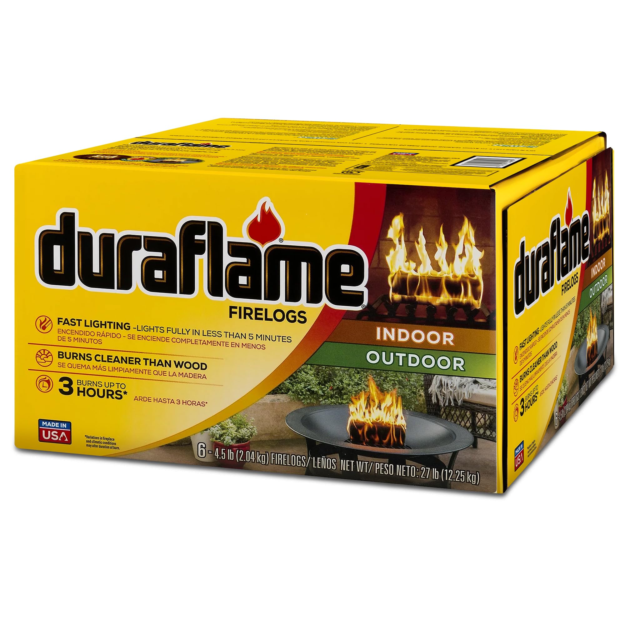 DURAFLAME 2627 023101 Duraflame Registro de incendios (paquete de 6), 4.5 libras