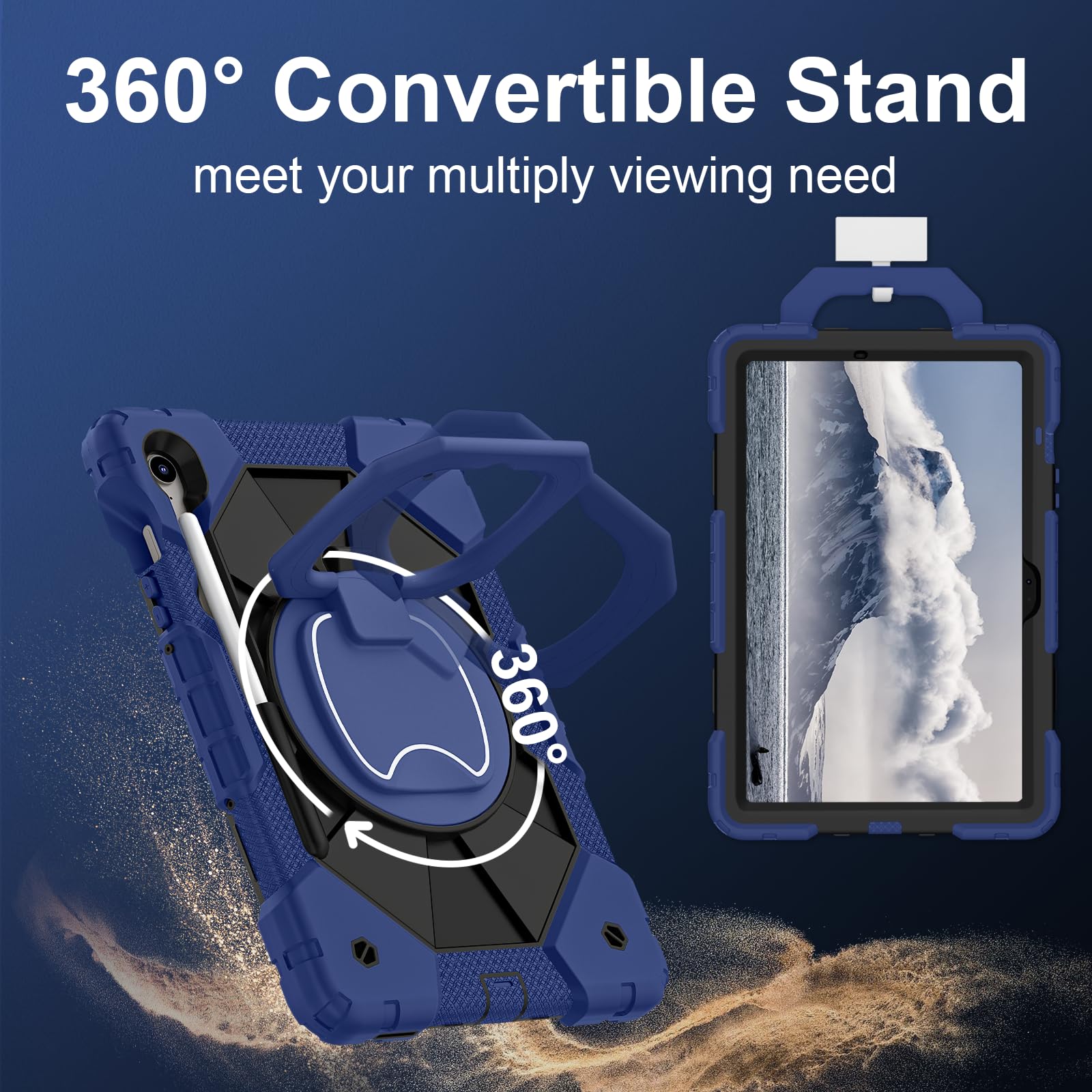 Funda resistente para Samsung Galaxy Tab S10 Lite de 10.9 pulgadas 2025 SM-X400/X406B con soporte para bolígrafo S, soporte giratorio/anillo colgante, correa de hombro resistente a los golpes