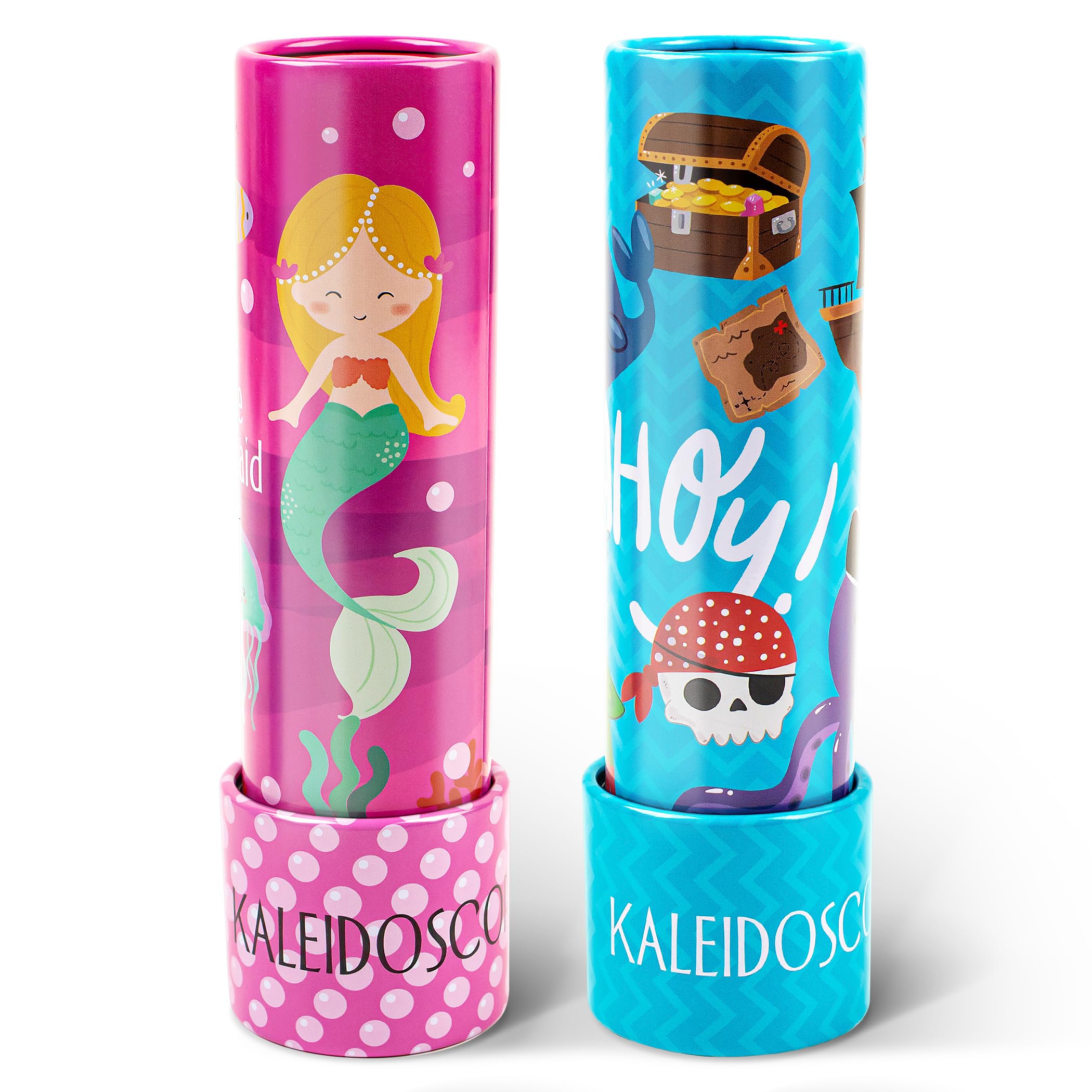 Classic Tin Kaleidoscope for Kids, 2 Pack Retro Toys - Educational Toys with Metal Body, Boy Girl Birthday Party Favors Decorations, Christmas Stocking Stuffer Gift