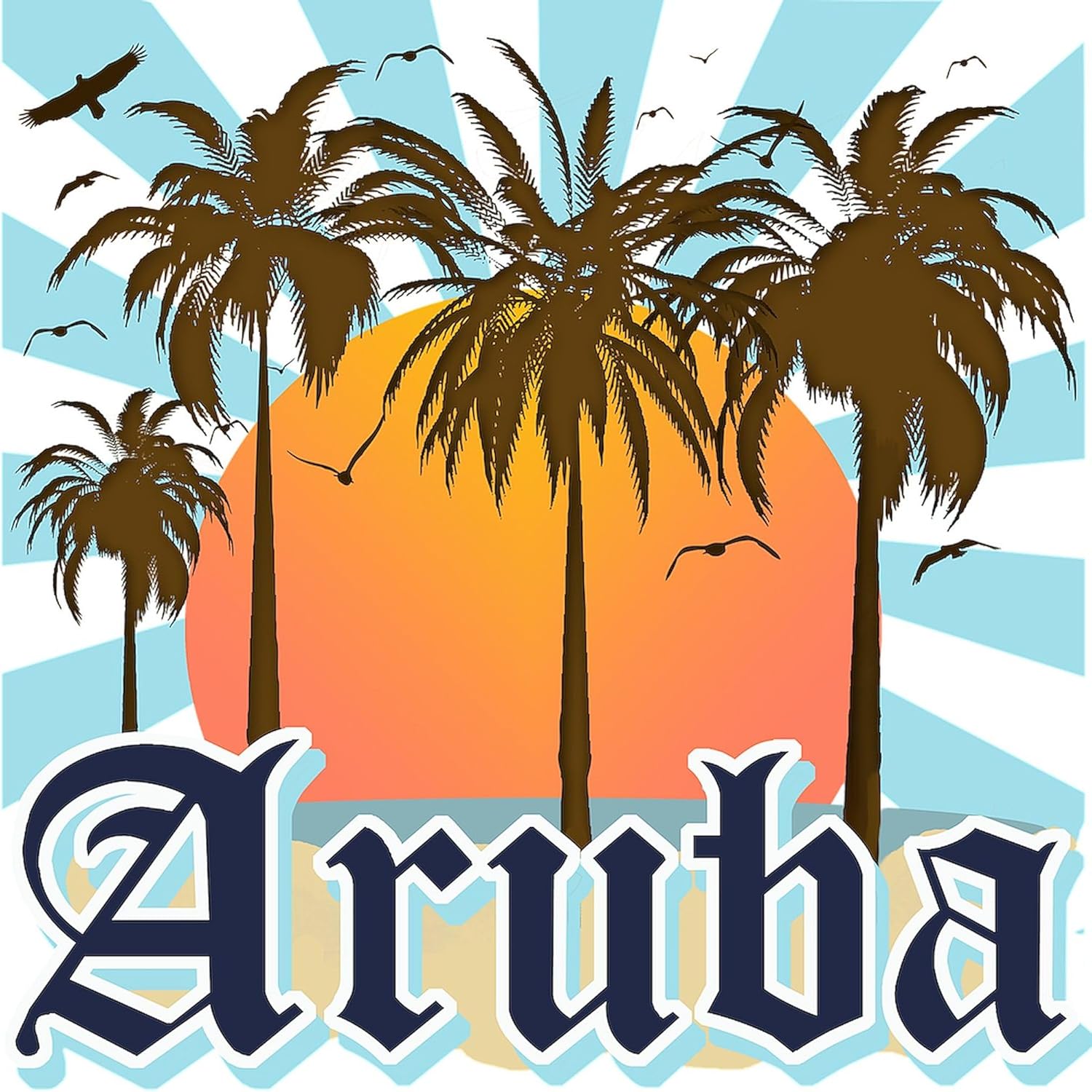 CafePress Aruba Caribbean Island 30"x60" Absorbent Cotton Back, Soft Beach, Pool Towel