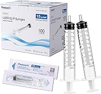 Vista 9 de ProtectX Jeringa de laboratorio desechable Luer Lock de 0.1 fl oz (sin aguja), sellada individualmente, dispensación suave y precisa