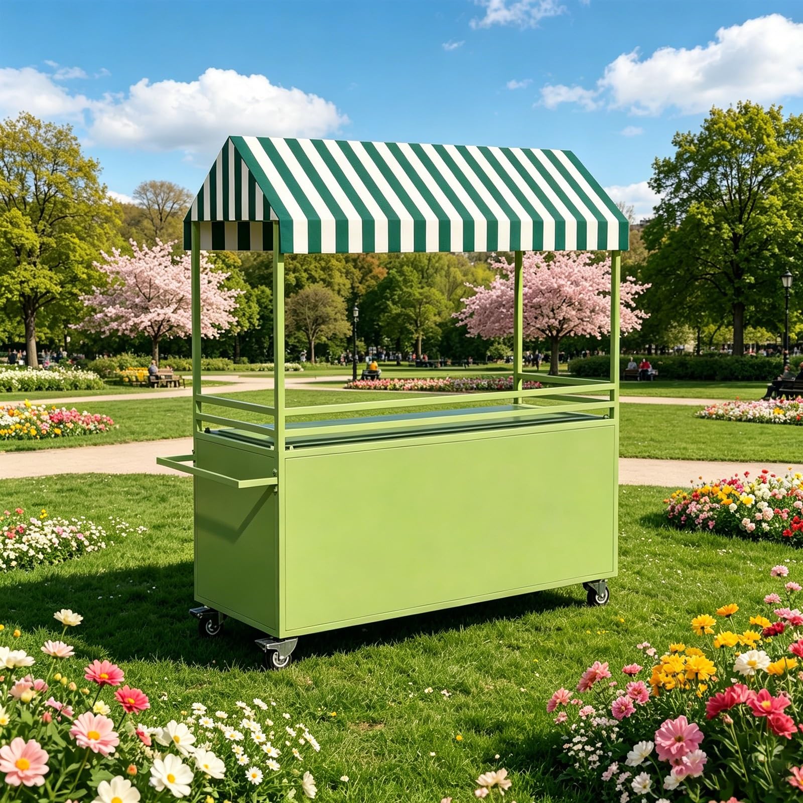 Mobile Vendor Cart with Canopy