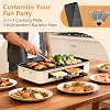Parrilla eléctrica interior 1500W - Parrilla sin humo 2 en 1 para cocina con plato antiadherente extraíble para asar y plancha, control de temperatura, parrilla coreana BBQ con 3 moldes para queso, apta para lavavajillas 3