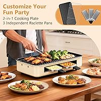 Vista 3 de Electric Indoor Grill 1500W -2 in 1 Smokeless Indoor Grill for Kitchen with Non-stick Removable Grill & Griddle Plate,Temperature Control Korean BBQ