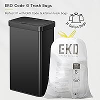 Vista 9 de EKO Nova - Papelera con sensor, 21 galones/80 litros, acero inoxidable, rectangular, sin contacto, con sensor de movimiento, negro mate