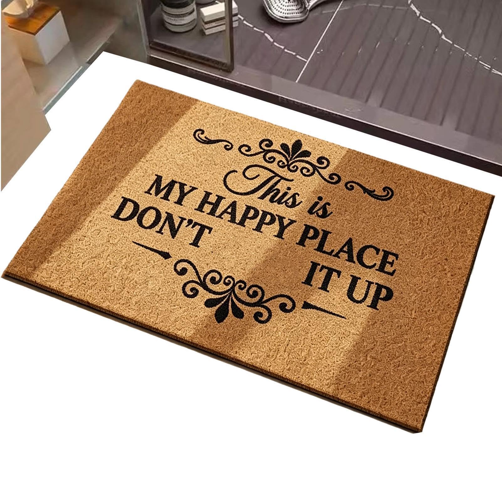 Tapis d'entrée original avec inscription design pour sol d'appartement