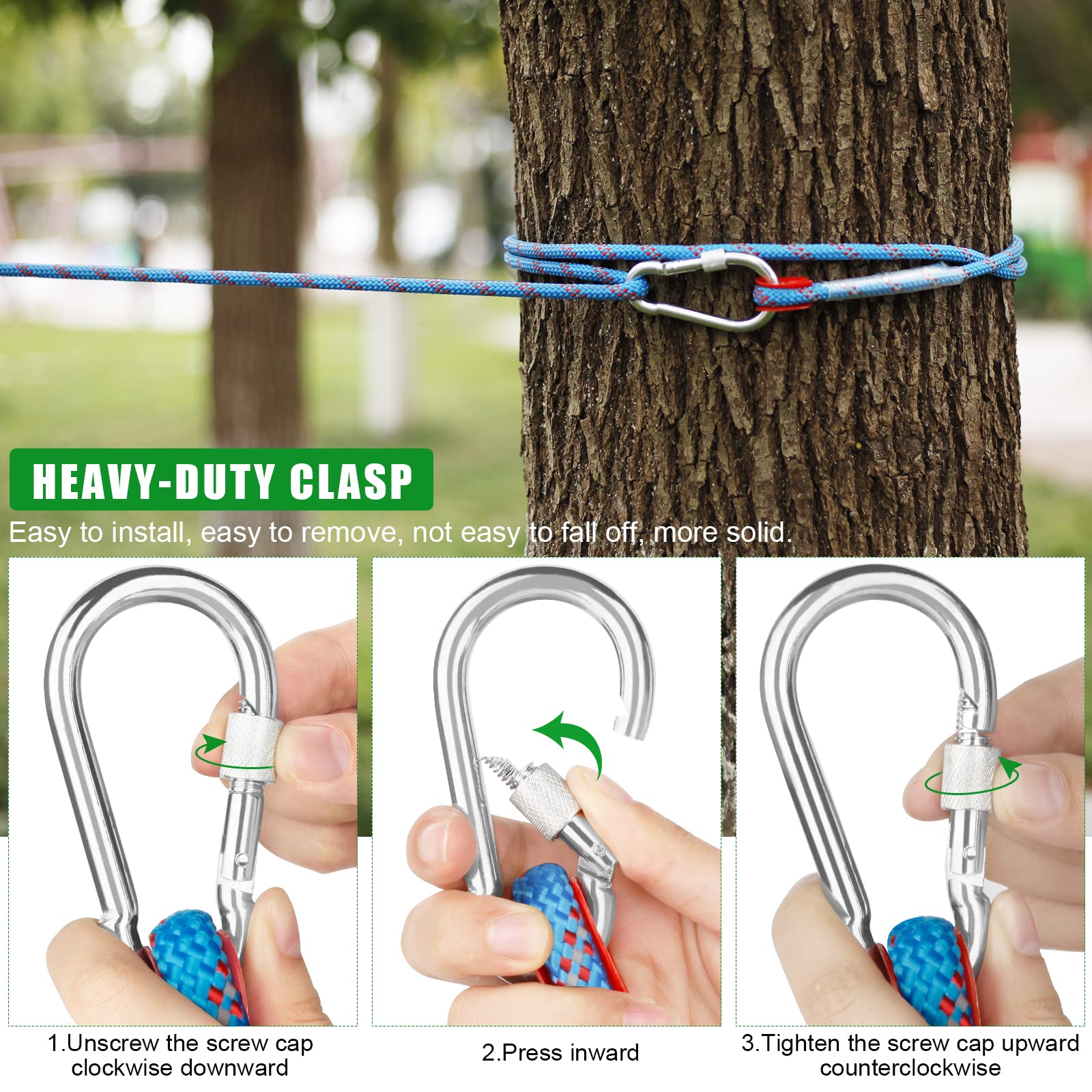 Cavo per cani da campeggio, 15,2 m, portatile, con guinzaglio da 3 m, per cani fino a 90,7 kg, linea di guinzaglio riflettente portatile per cantiere, parco e esterni (blu)