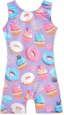 Leotards for Girls Gymnastics Toddler Dance Biketards Mermaid Unicorn Athletic Dance Wear Shiny Rainbow Blue Hotpink