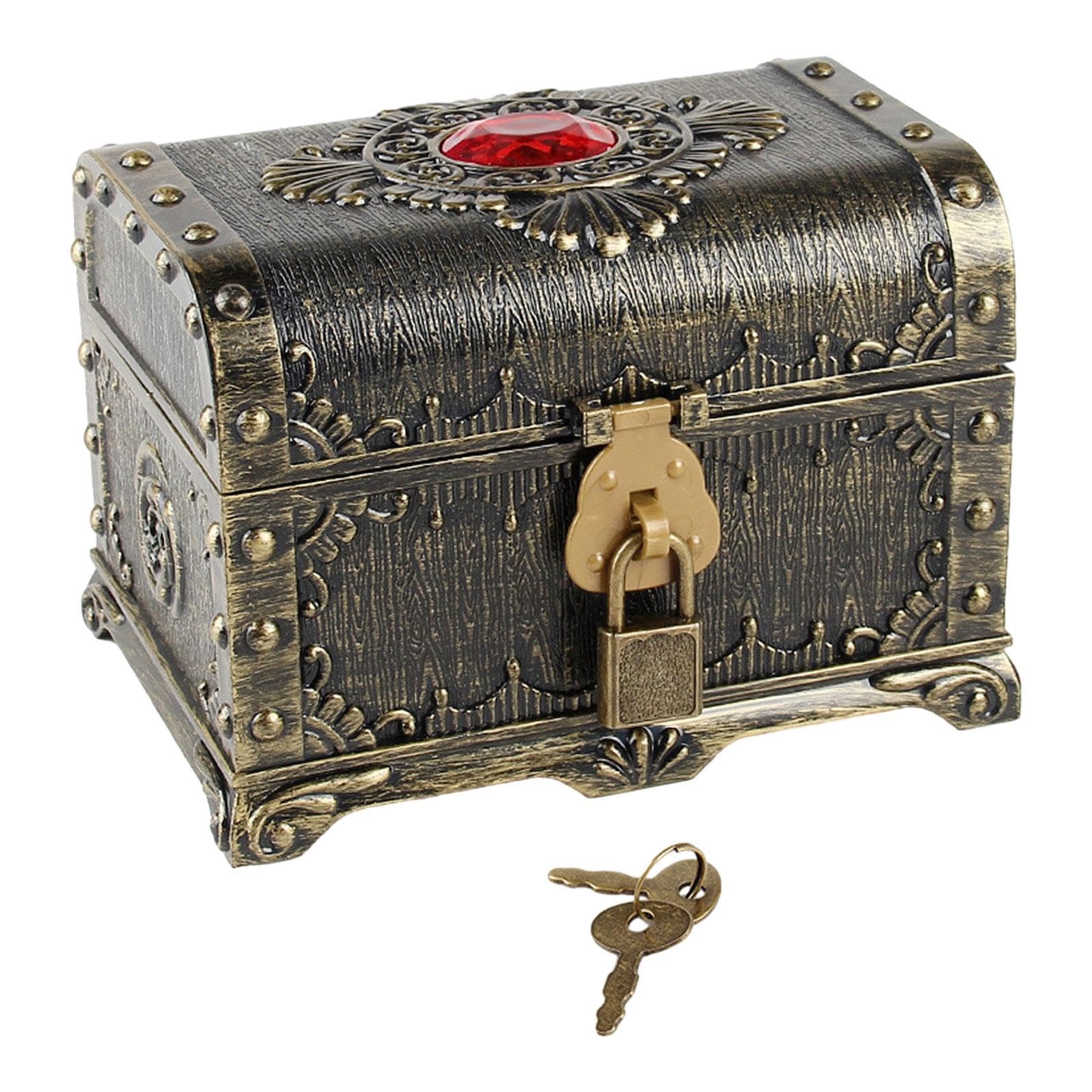 Pirate Treasure Chest Gift Box Props Boys Girls Decorative Chest Box Bronze| Kids & Teens at Home | Furniture | Toy Boxes'| Toy Boxes'|1 Treasure Chest-image-18