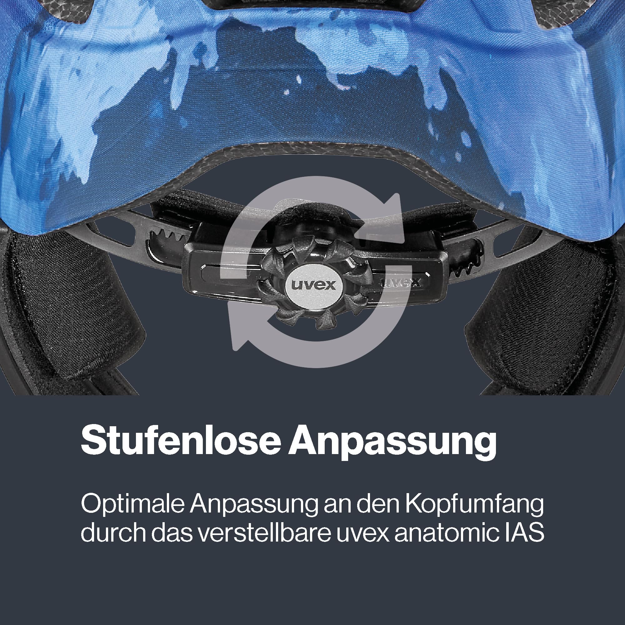 uvex React jr. fullface Kinderfahrradhelm, Dusk Blue matt, 52-56 cm | individuelle Größenanpassung - Polycarbonat-Schale mit EPS-Kern