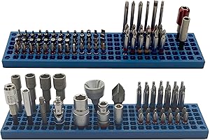 FREE ZONE Drill Bit Storage Organizer (Blue) | 158 Hole Bit Storage