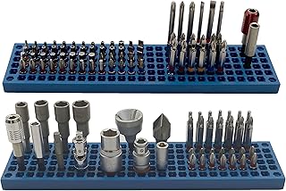 FREE ZONE - Bit Organizer Set (Blue) | 158 Hole Bit Storage | 1/4 Inch Hex Bit & Drive Bit Adapter Storage | Screwdriver Bit Organizer | Toolbox Organizer | Tools are Not Included