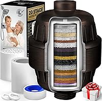 Vista 15 de AquaHomeGroup Filtro de cabezal de ducha de 20 etapas con vitamina C E A para agua dura, filtro de alto rendimiento para eliminar el cloro