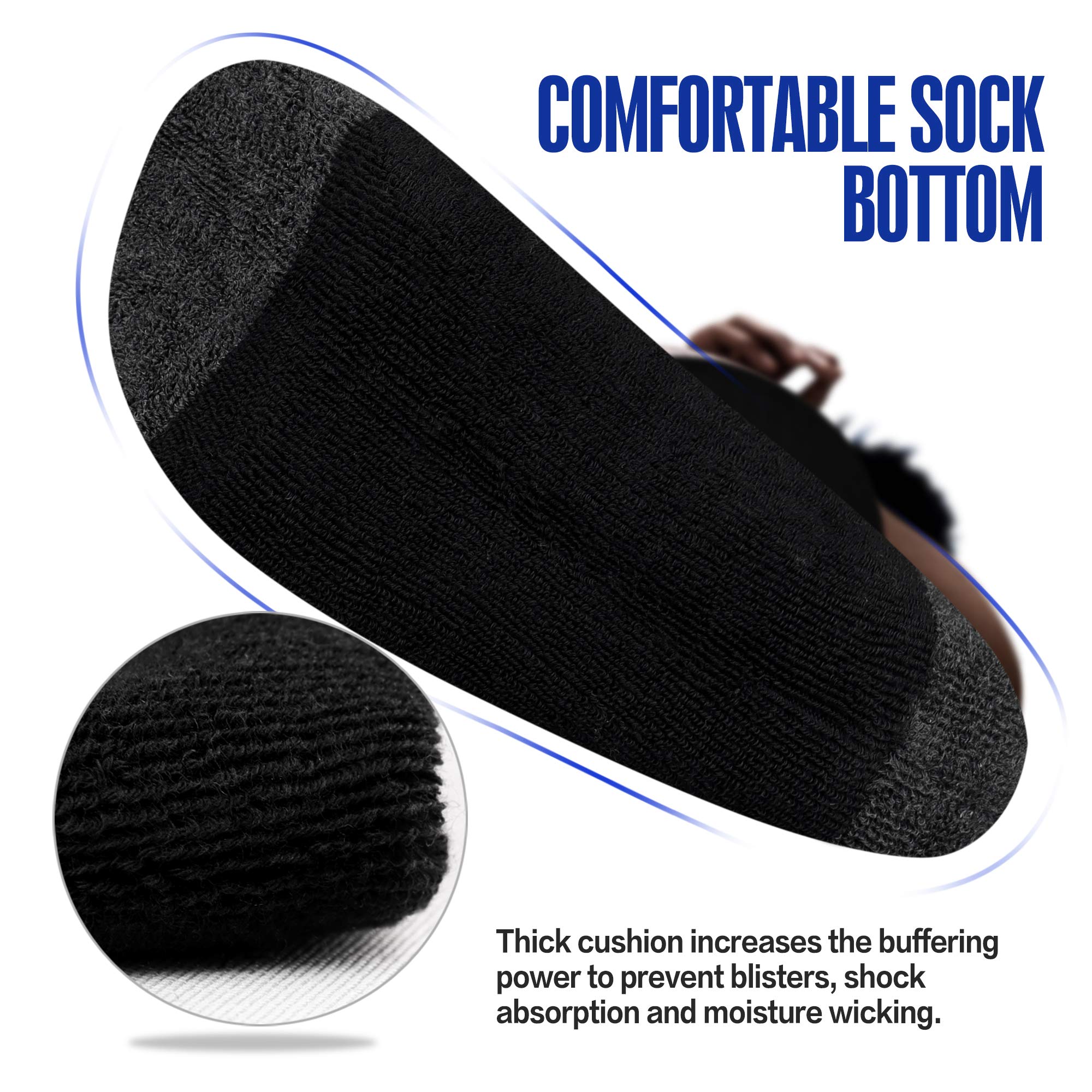 CLOSEMATE Calcetines Deporte Largos Hombre 6 Pares Deportivos Antiampollas Altos Antisudor Antideslizantes Transpirable Compresión Para Trabajo Running Senderismo Trekking Ciclismo Blanco Negro Gris