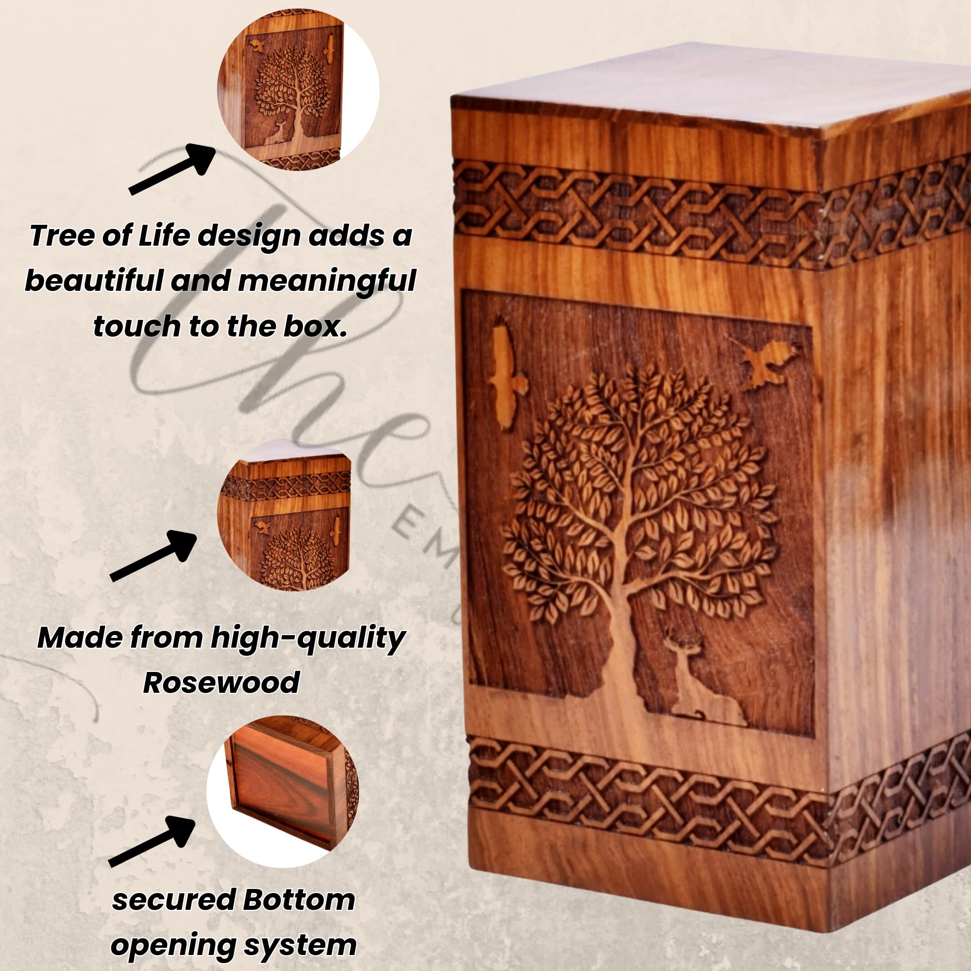 Tamanna crafts Palissander Urn voor menselijke as - Levensboom houten kist - gepersonaliseerde crematie-urn voor as, handgemaakte grote houten urndoos (XL (14 x 2,5 in) 640CU, palissander handkruis Tamanna crafts Palissander Urn voor menselijke as - Levensboom houten kist - gepersonaliseerde crematie-urn voor as, handgemaakte grote houten urndoos (XL (14 x 2,5 in) 640CU, palissander handkruis