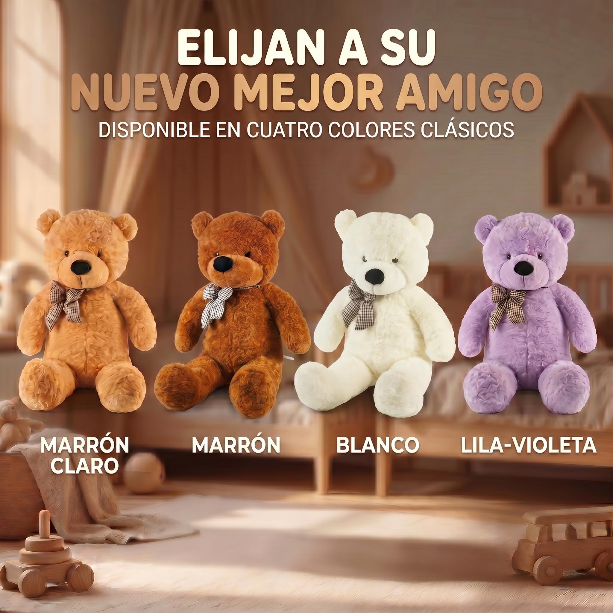 Feluna® Oso de Peluche Gigante 120 cm XXL con Lazo