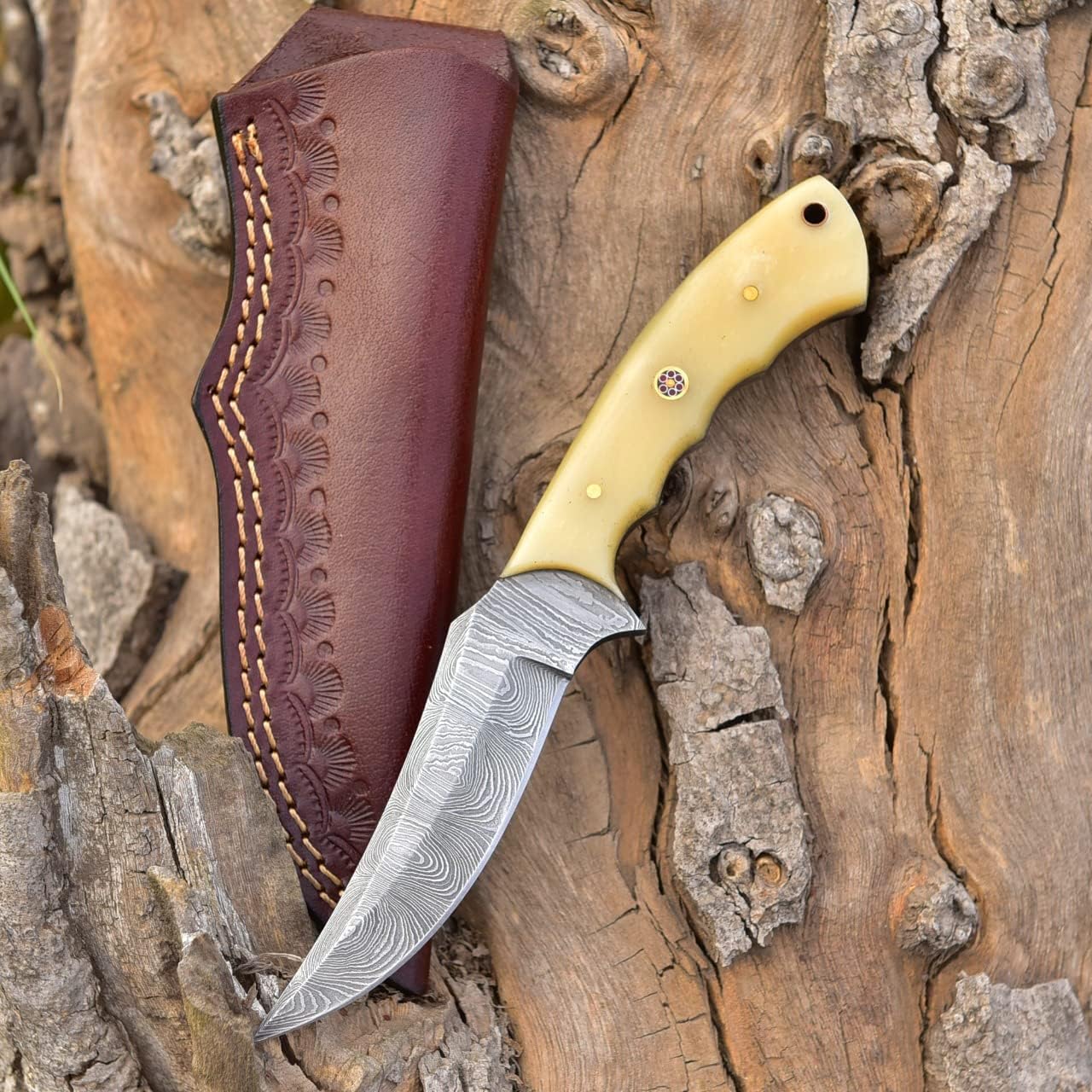 Grace Knives Handmade Damascus Steel Hunting Knife 7