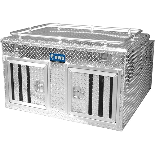 UWS DB-4848N Bright Aluminum 48" x 48" Double-Door Dog Box with Full Enclosure & Storage