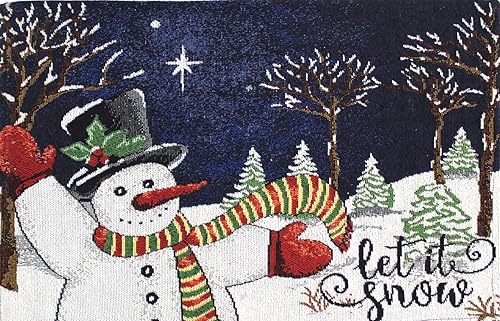 Miniatura 1 de Juego de seis (6) manteles individuales de Navidad con diseño de muñeco de nieve, para vacaciones, Acción de Gracias, invierno, Navidad (dispersión