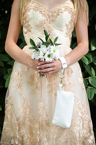 Miniatura 5 de KEYPER Juego de 4 pulseras Llavero pulsera y 3 bolsos de mujer de piel sintética para mujer, bolso de mano clásico