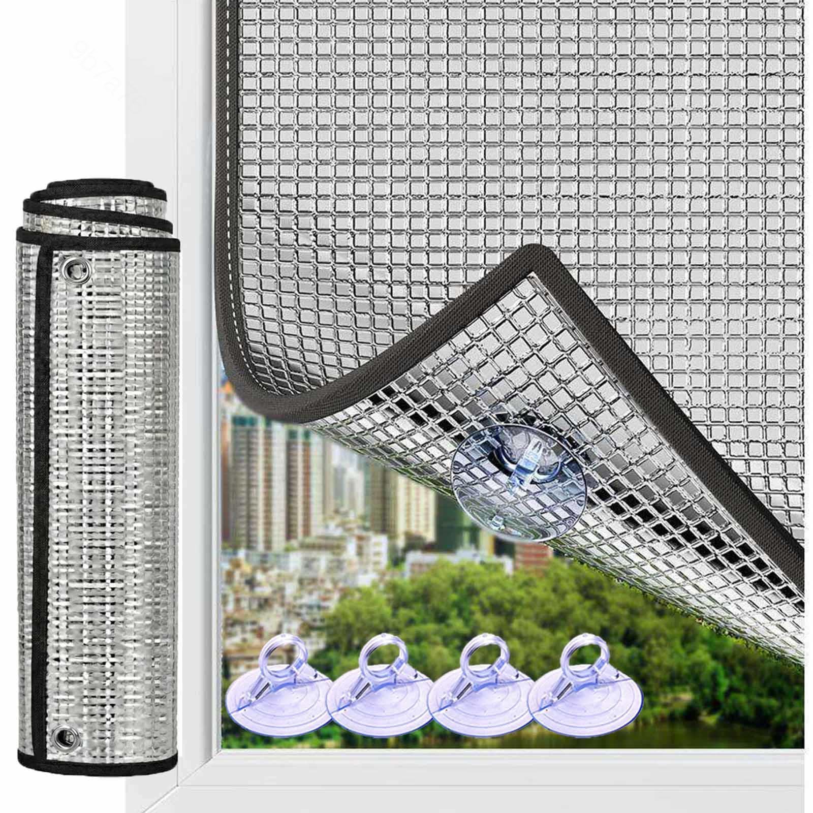 Sonakia W×H Thermal Insulation Reflective Window Film, Aluminium Foil Blackout Window Film With Suction Cups, Sun Blocking Anti-Uv Window Tint, Sun Protection Privacy Glass Film,-110X200cm/43 * 79In