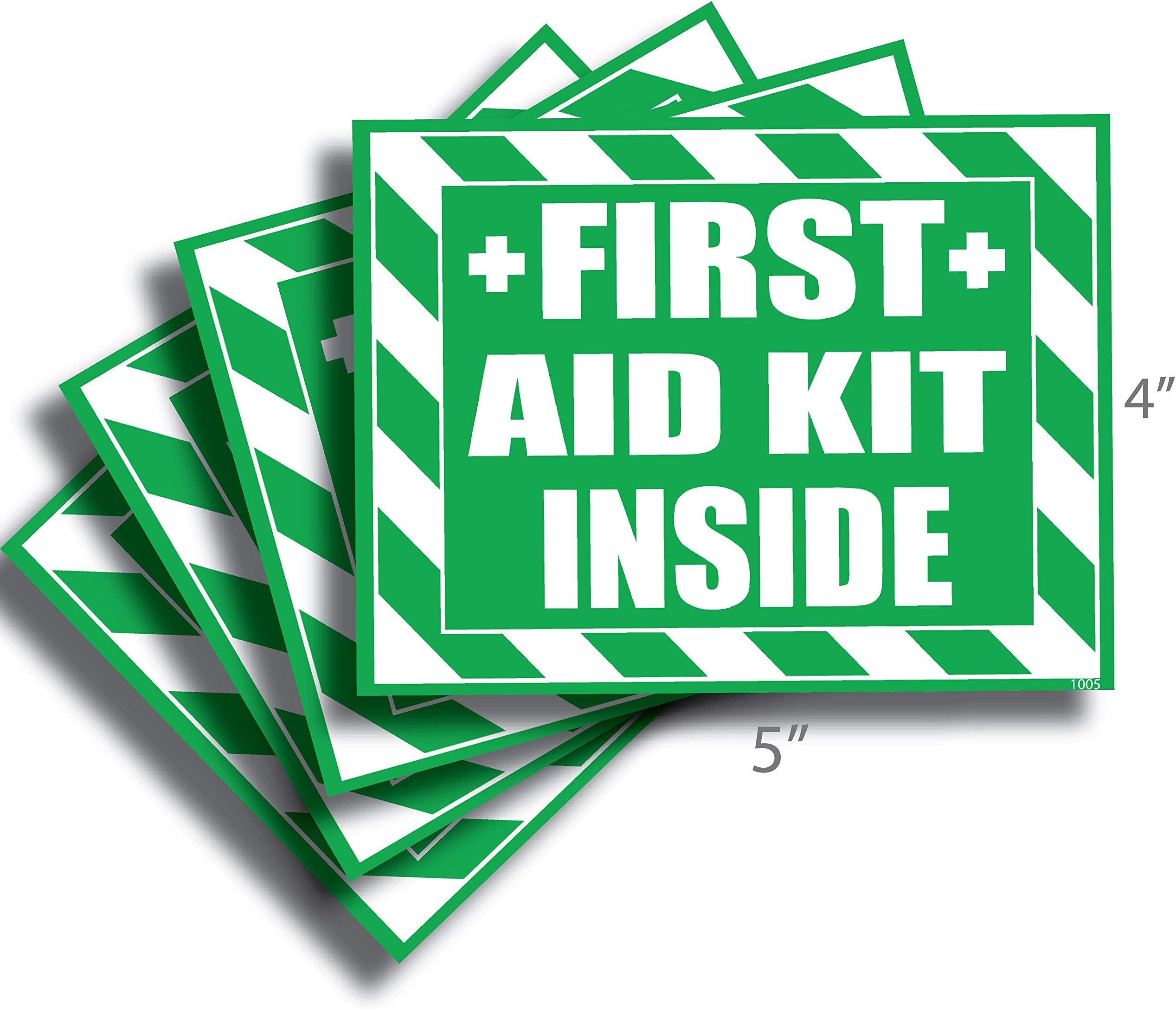 Wrapco First Aid Kit Inside Sticker, Decal, Self Adhesive Vinyl Sign For Trucks or Equipment