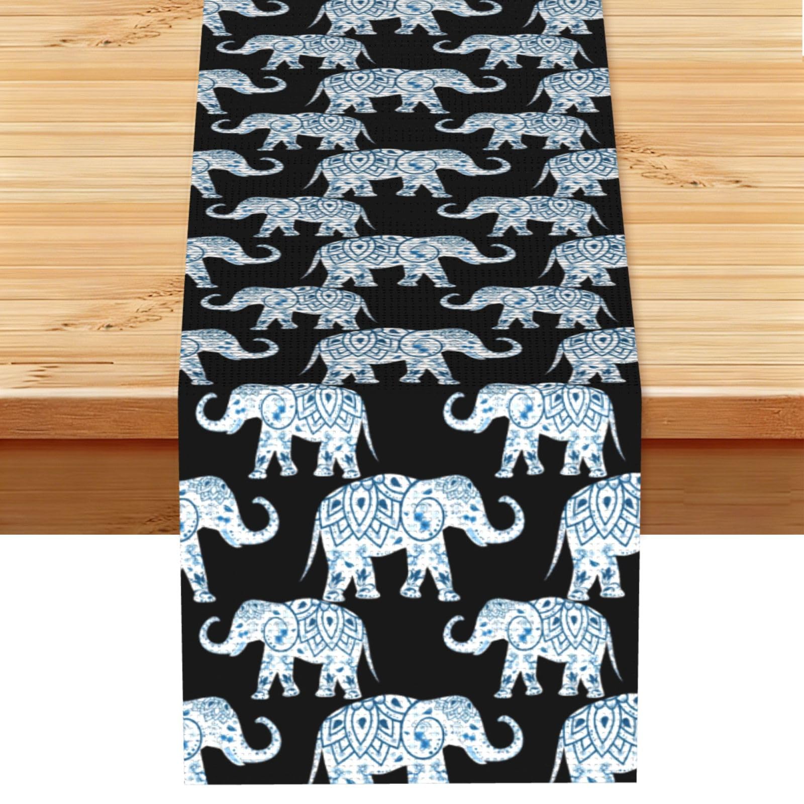 Elephant Multi Purpose Table Runner for Home Decor, Printed Table Cloth for Kitchen Table, Countertops & Dining Area
