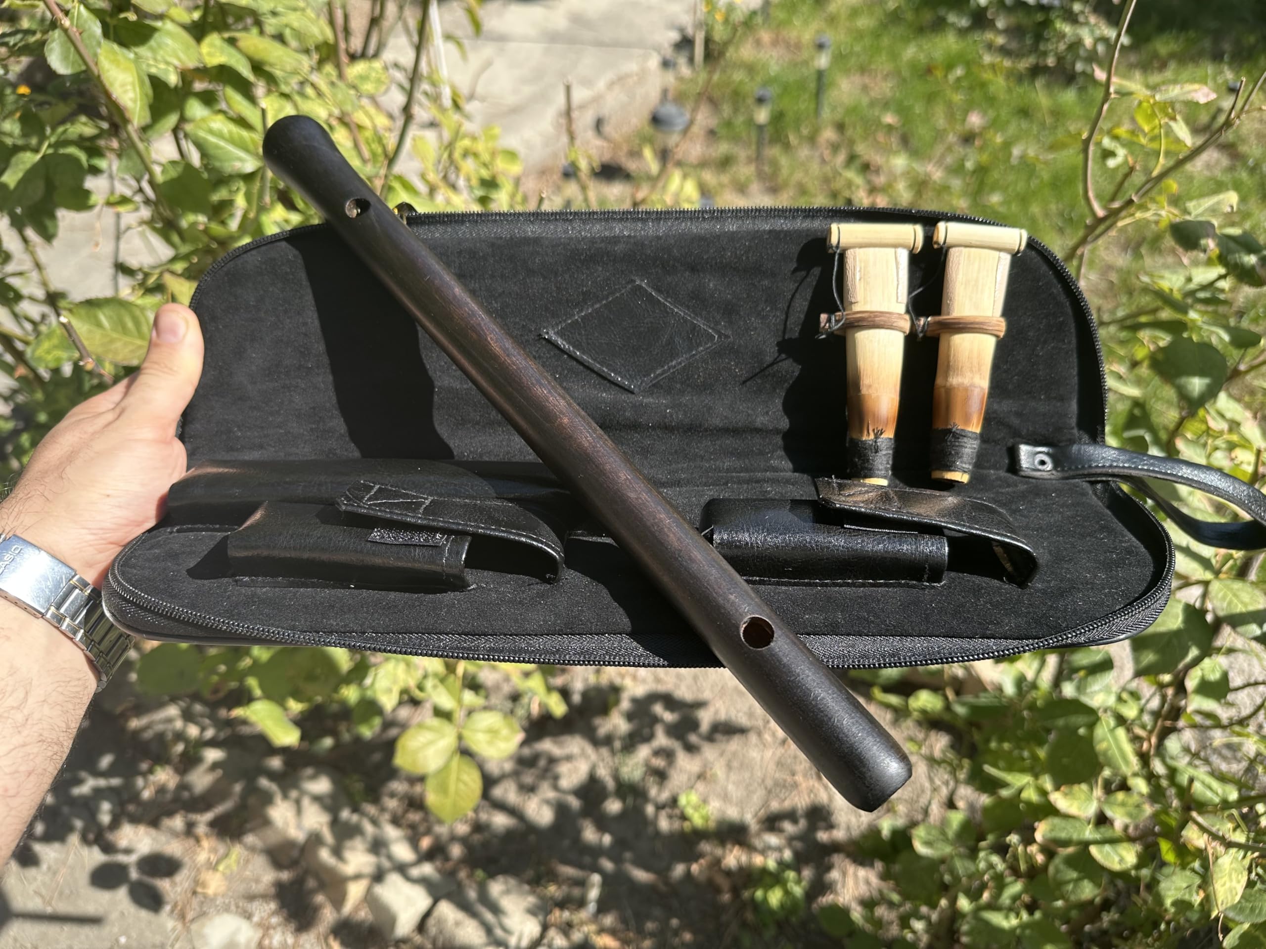 Armenian Professional DUDUK Key A in legno di albicocca Oboe Balaban strumento a fiato, custodia in pelle, 2 ance professionali e istruzioni di gioco