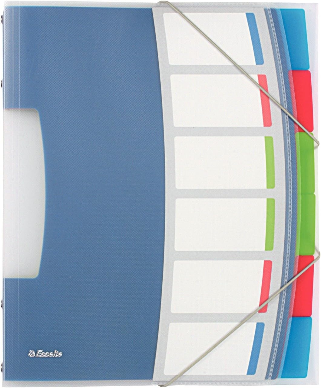 Esselte A4 Divider Book, Translucent, Integrated Index with 6 Compartments, Holds Up to 200 Sheets, Elastic Closure, White, VIVIDA Range, 624029