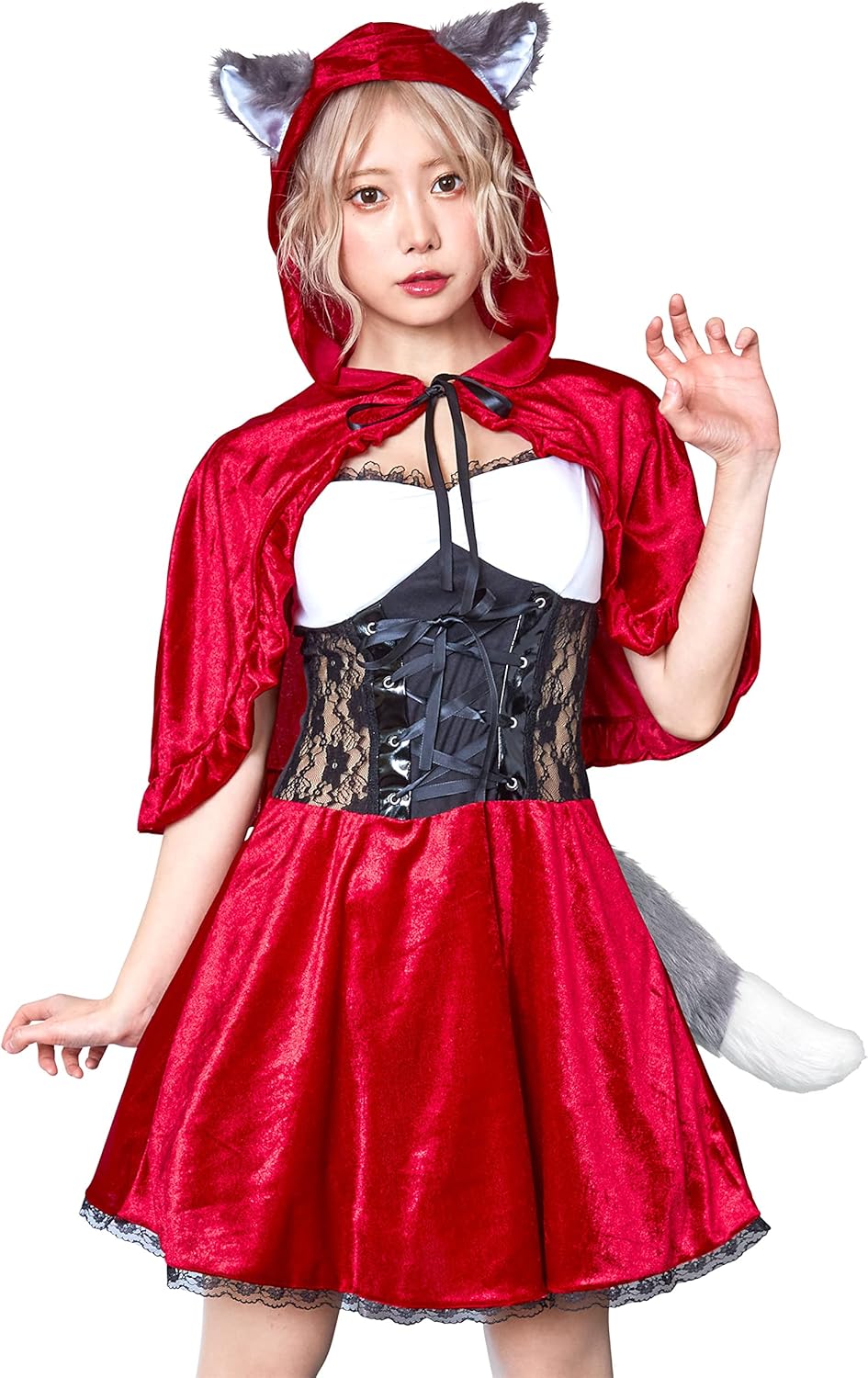クリアストーン(Clearstone) レディアニマル コスプレ ハロウィン 赤ずきん×狼 レディース レッド アニマル クリアストーン(Clearstone) レディアニマル コスプレ ハロウィン 赤ずきん×狼 レディース レッド