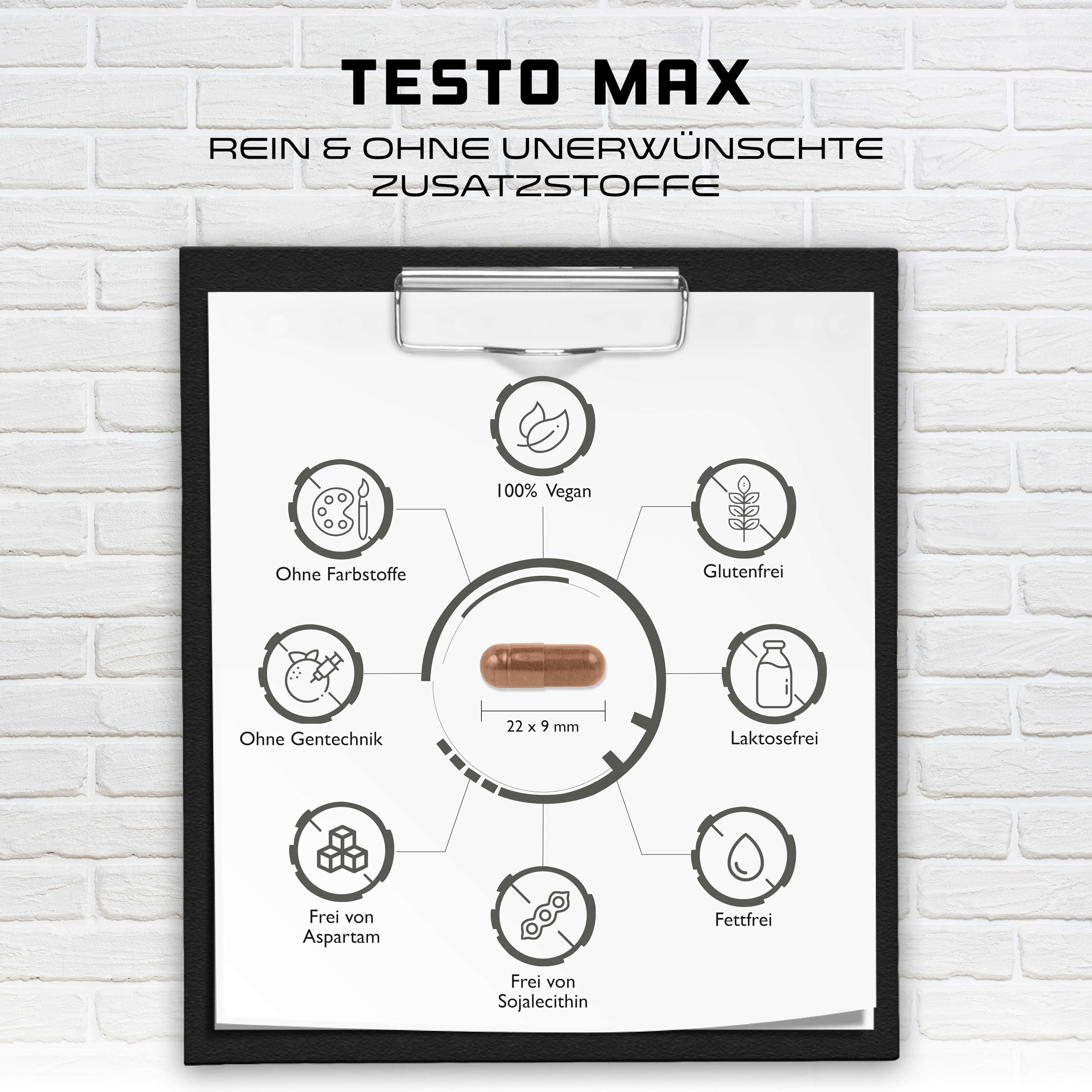 Testo MAX - 270 cápsulas - Extra fuerte: Altamente dosificado con 7320 mg por porción diaria - Con aminoácidos, extractos de plantas Tribulus y Maca, Boron, ácido D-Aspártico - Vegano