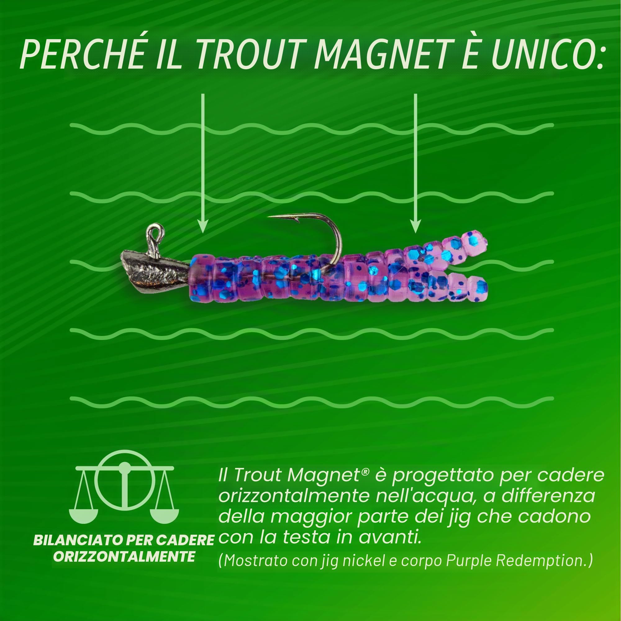 Kit di magneti al neon per trote – 70 corpi Grub e 15 dimensioni