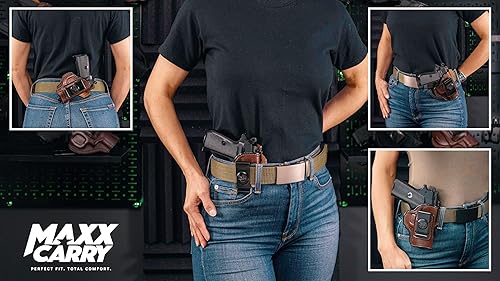 Miniatura 6 de Maxx Carry Funda de cuero prémium para pistola OWB e IWB de 4 vías para Taurus 1911 de tamaño completo de 5 pulgadas  Colt 1911  Kimber 1911  Ruger