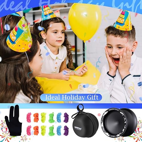 Miniatura 7 de MAGICYOYO V10 Yoyo profesional Yoyo sin respuesta para jugadores avanzados de Yoyo, Yoyo truco con alto rendimiento, Yoyo de metal con 12 cuerdas de