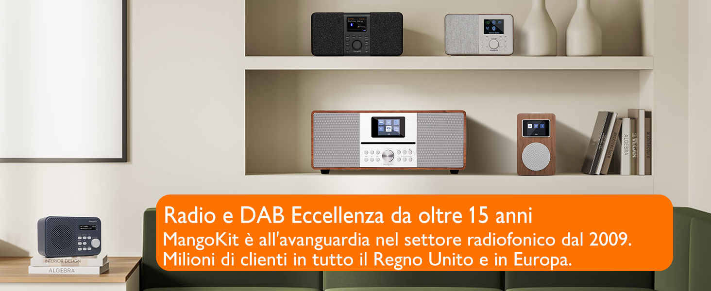 AngoKit D3 Radio Digitale Portatile DAB/DAB+ E F,altoparlante