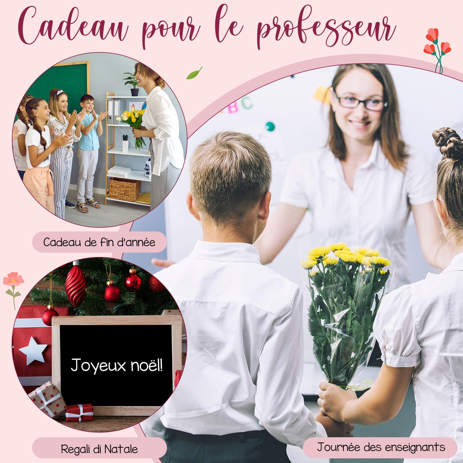 Cahier à Spirale avec Stylo et Marque-Page Cadeau Enseignant Fin d'Études