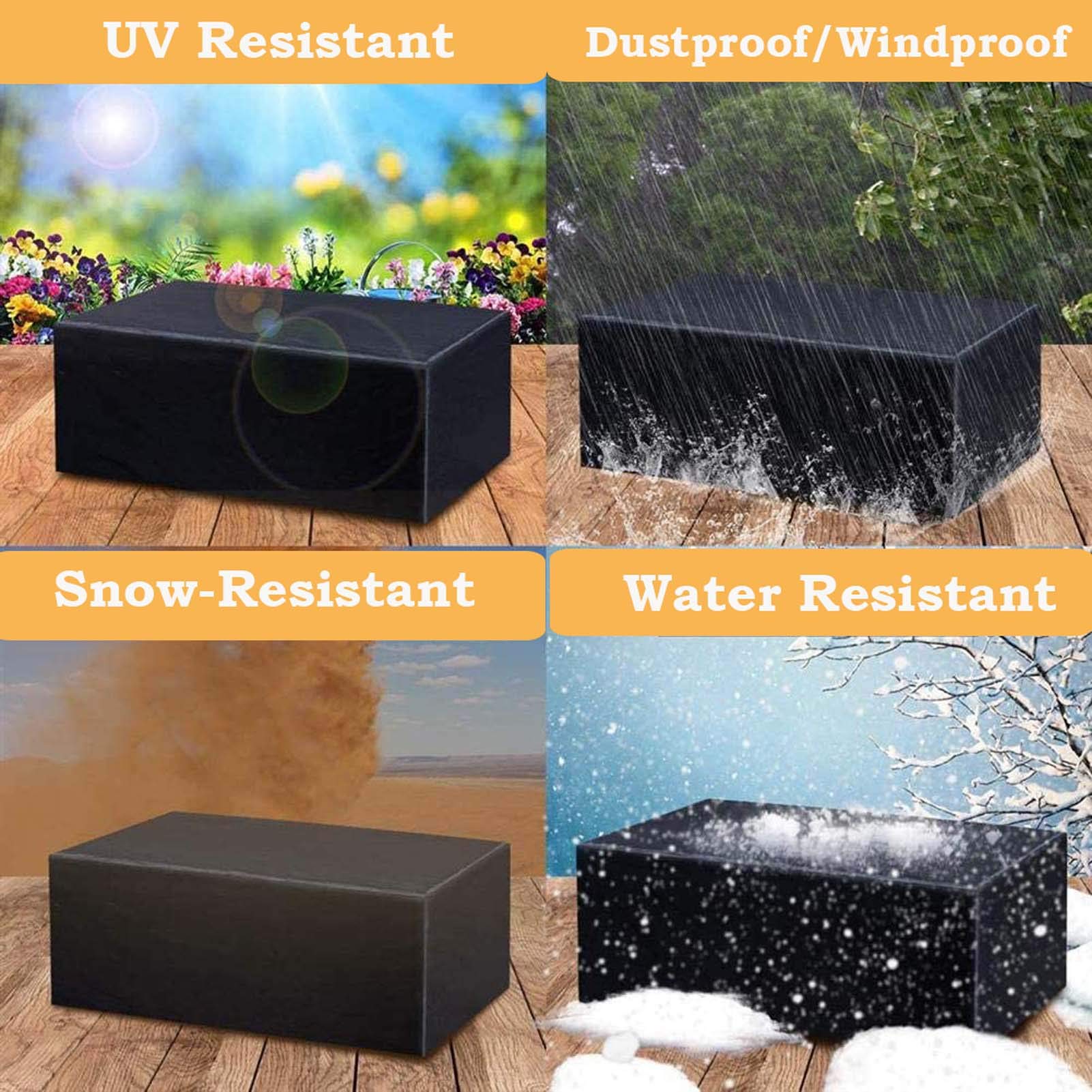 Copertura per Mobili da Giardino Rettangolare 120x120x74cm, Copertura Protettiva Tavolo Esterno, Anti-UV, Impermeabile, Antipolvere Copritavolo da Giardino