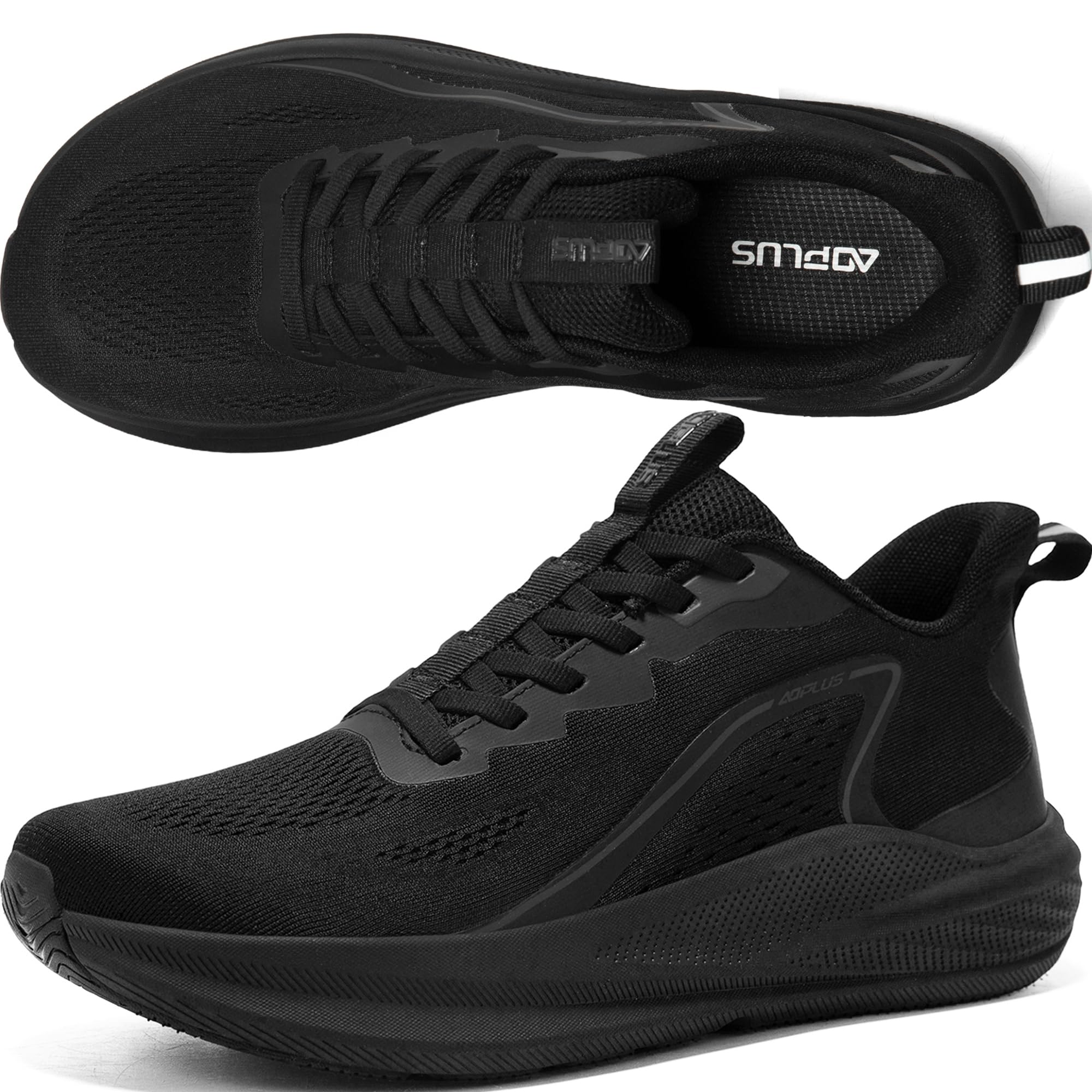 AoPlus Men's Wide Toe Box Walking Shoes Slip On Sneakers | Breathable, Cushioned, Soft Insole, Non-Slip, Reflective Heel, Fashionable, Walking, All-Day Standing and Gym Workout