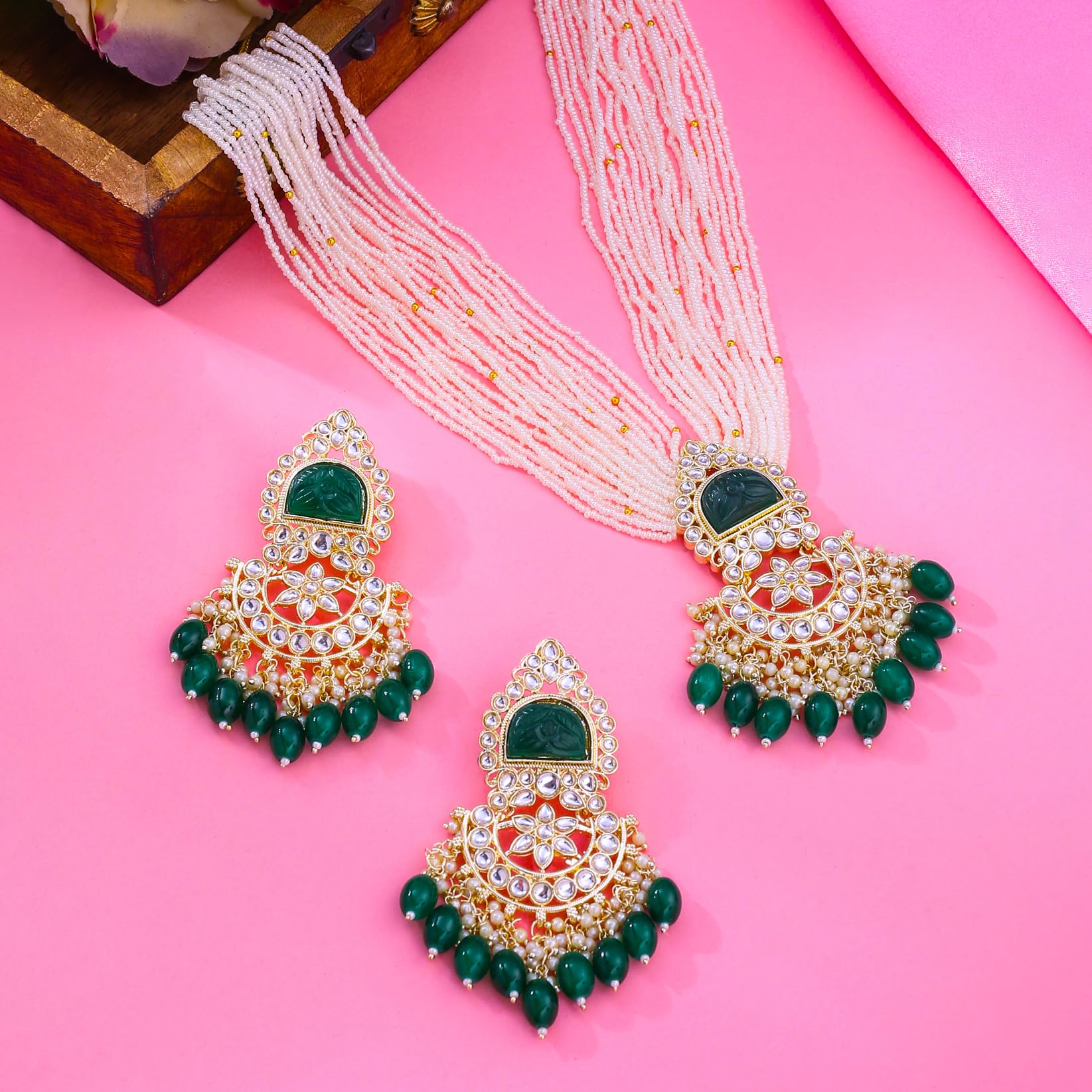 Mystic Grooves Collection Kundan Necklace Set for Women