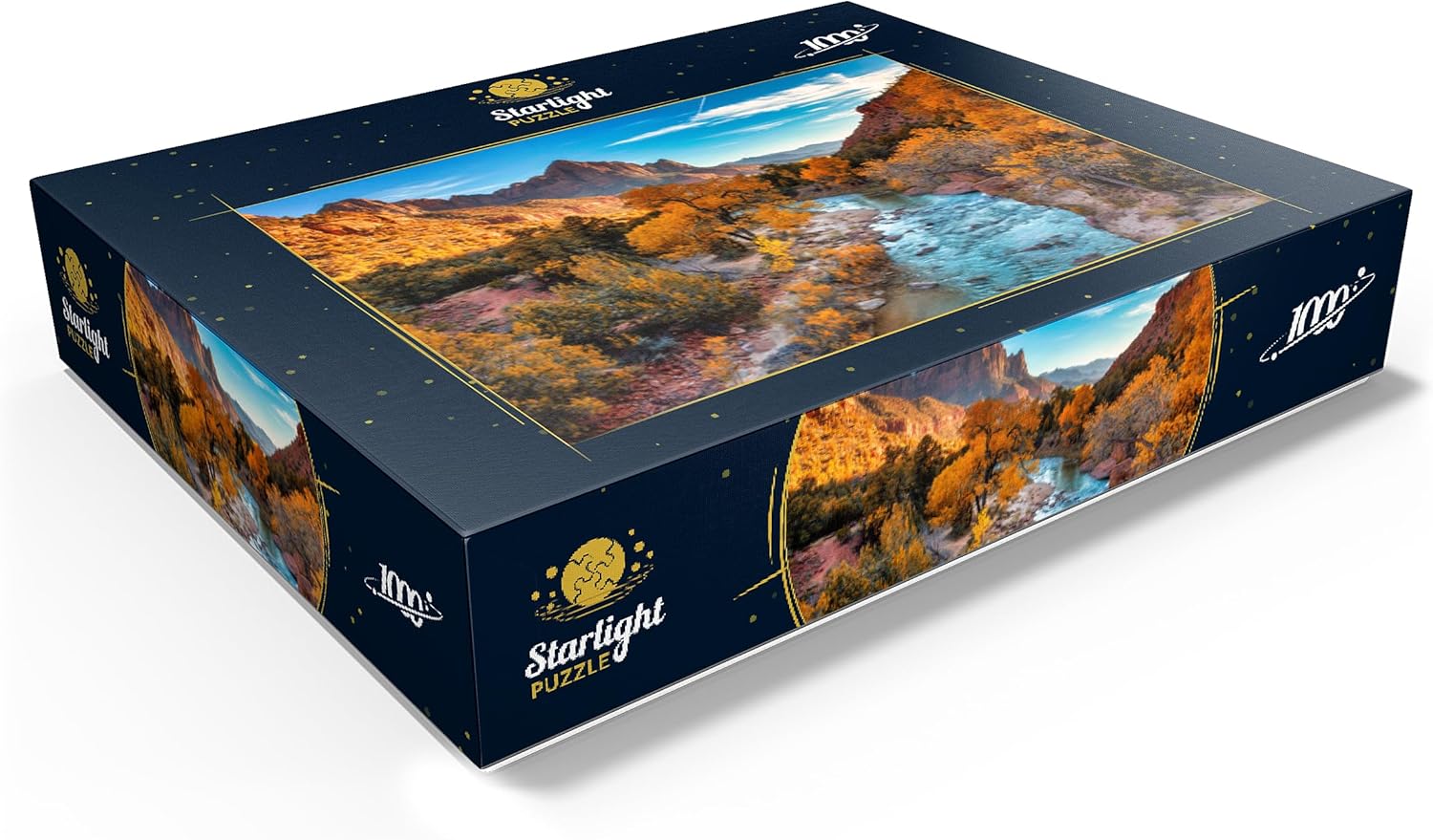 MyPuzzle View of Watchman Mountain and The Virgin River in Zion National Park in The Southwestern United States, Near Springdale, Utah, Arizona - Premium 1000 Piece Jigsaw Puzzle for Adults