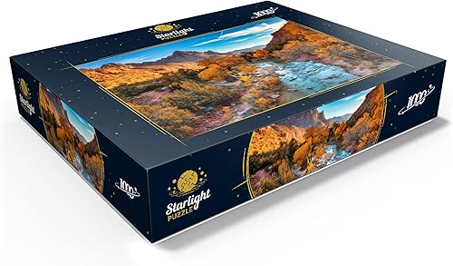 Miniatura 3 de MyPuzzle Vista de Watchman Mountain y el río Virgen en el Parque Nacional Zion en el suroeste de Estados Unidos, cerca de Springdale, Utah, Arizona