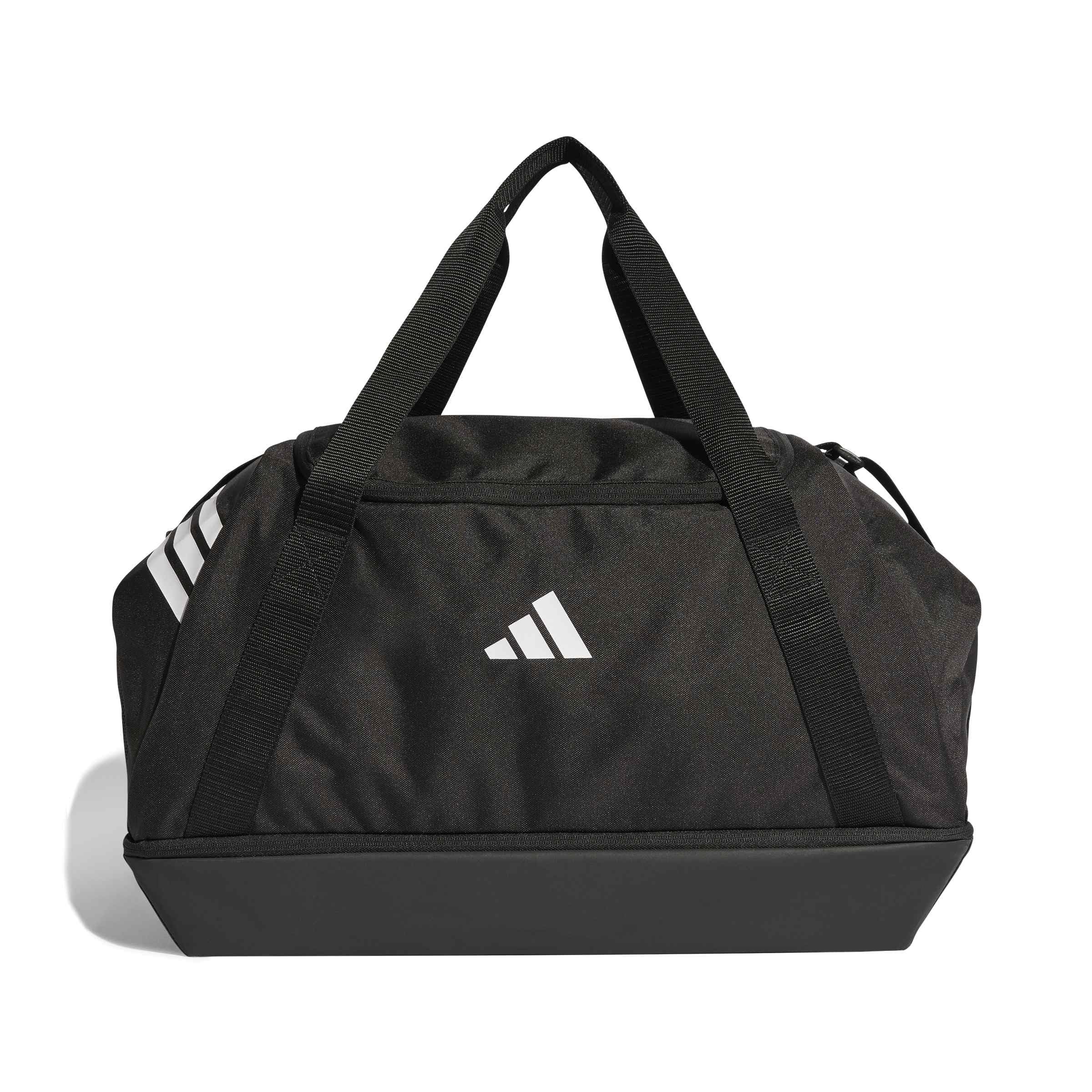 adidas Unisex Tiro Duffle Bag Medium with Bottom Compartment Duffel Bag, Black/White, One Size