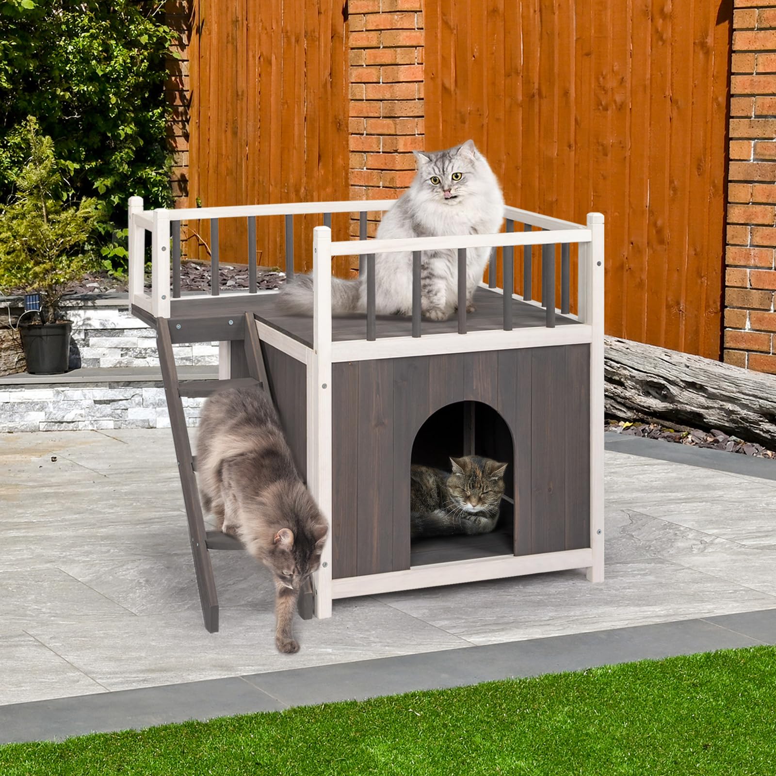 Outdoor Cat House VEVOR Weatherproof, Feral Cat Shelter For