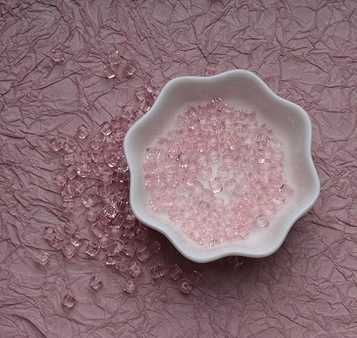 Miniatura 3 de Ruwado 200 cuentas de cristal en forma de cubo con caja de almacenamiento, mini cuentas espaciadoras cuadradas sueltas de 0.157 x 0.157 x 0.157 in