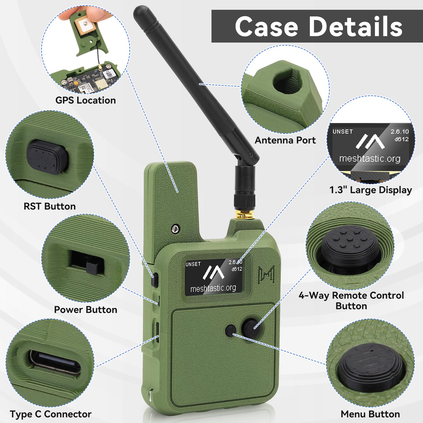 Wio Tracker L1 Carte avec batterie 3000 mAh et étui – SX1262 nRF52840 Kit pour Ar Duino Mesh Tastic Lo Ra, Blue Tooth 5.0, GPS GNSS, OLED 1,3", batterie de type C à charge solaire (N37