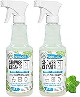 Mighty Mint Daily Shower Cleaner Spray - No Rinse No Scrub, Natural Peppermint Scent for Tile Grout Glass, 16oz 2-Pack