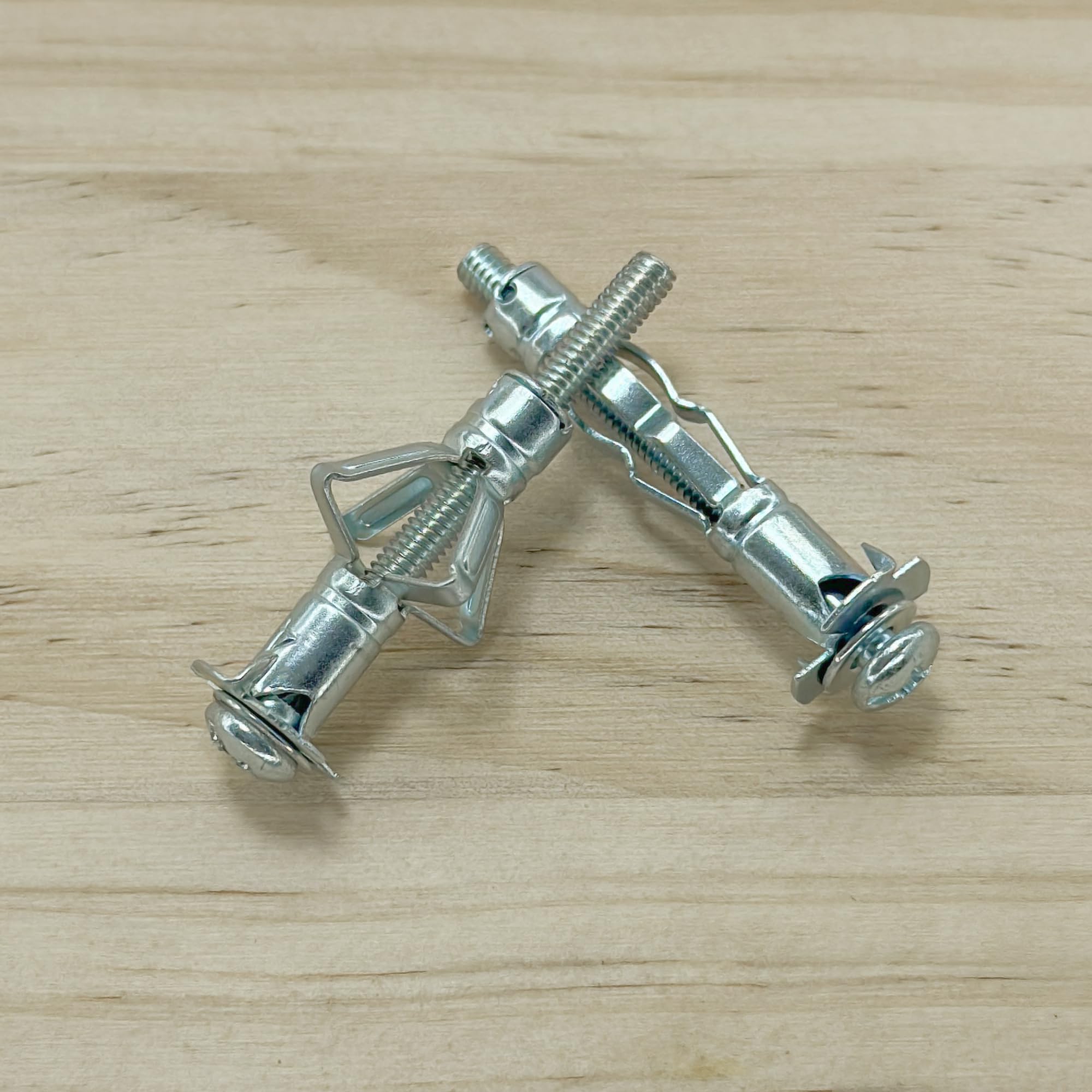 50 PCS Metal Drywall Expansion Bolts Screws Plasterboard Fixings Hollow Wall Anchors, Zinc-coloured, M4*38mm - Image 3