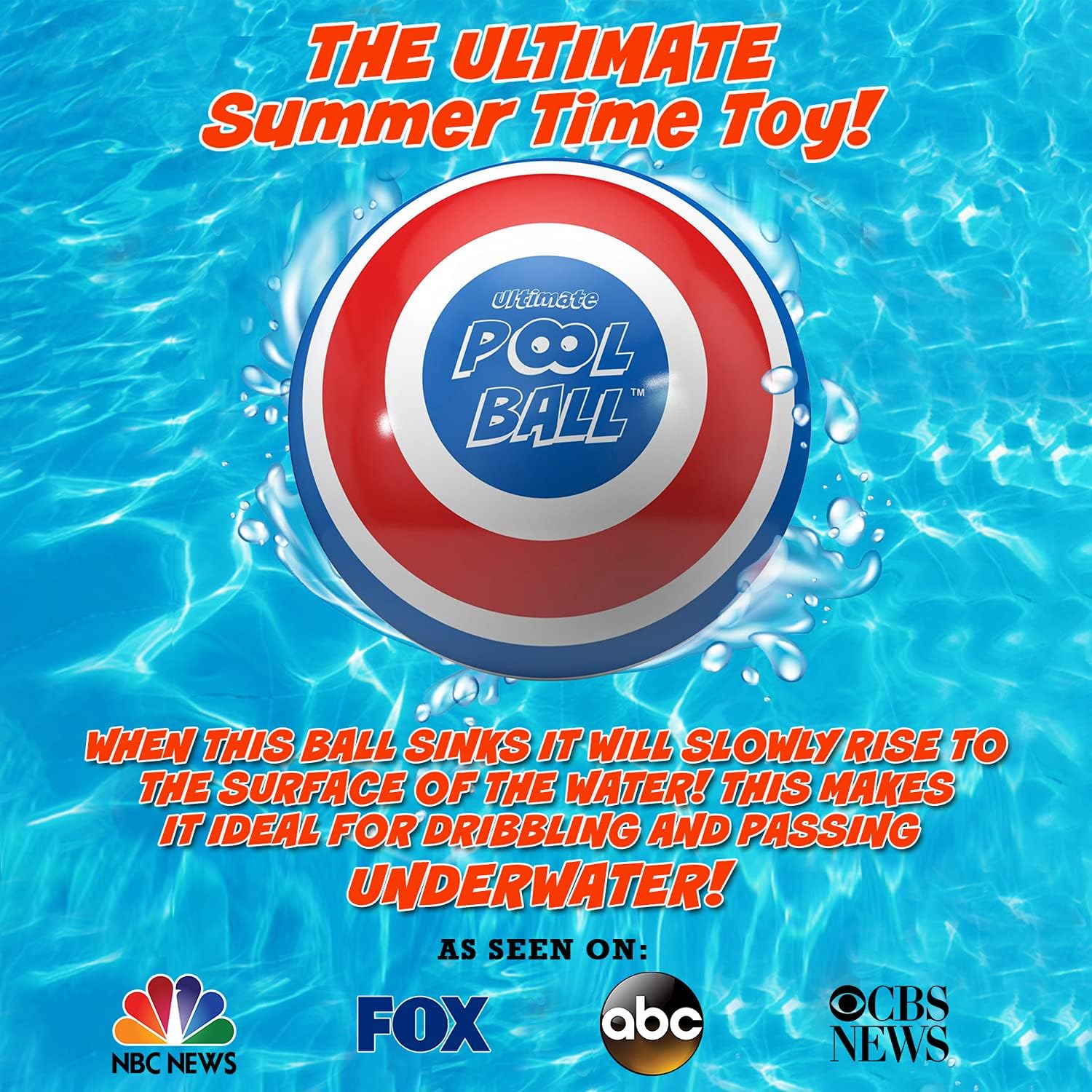 The Ultimate Pool Ball - You Fill This Ball with Water to Play Underwater Games - Dribble Off The Bottom & Pass Under Water for Endless Fun - Best Pool Toys for Kids Ages 8-12 & Gifts for Boys & Girls : Toys & Games