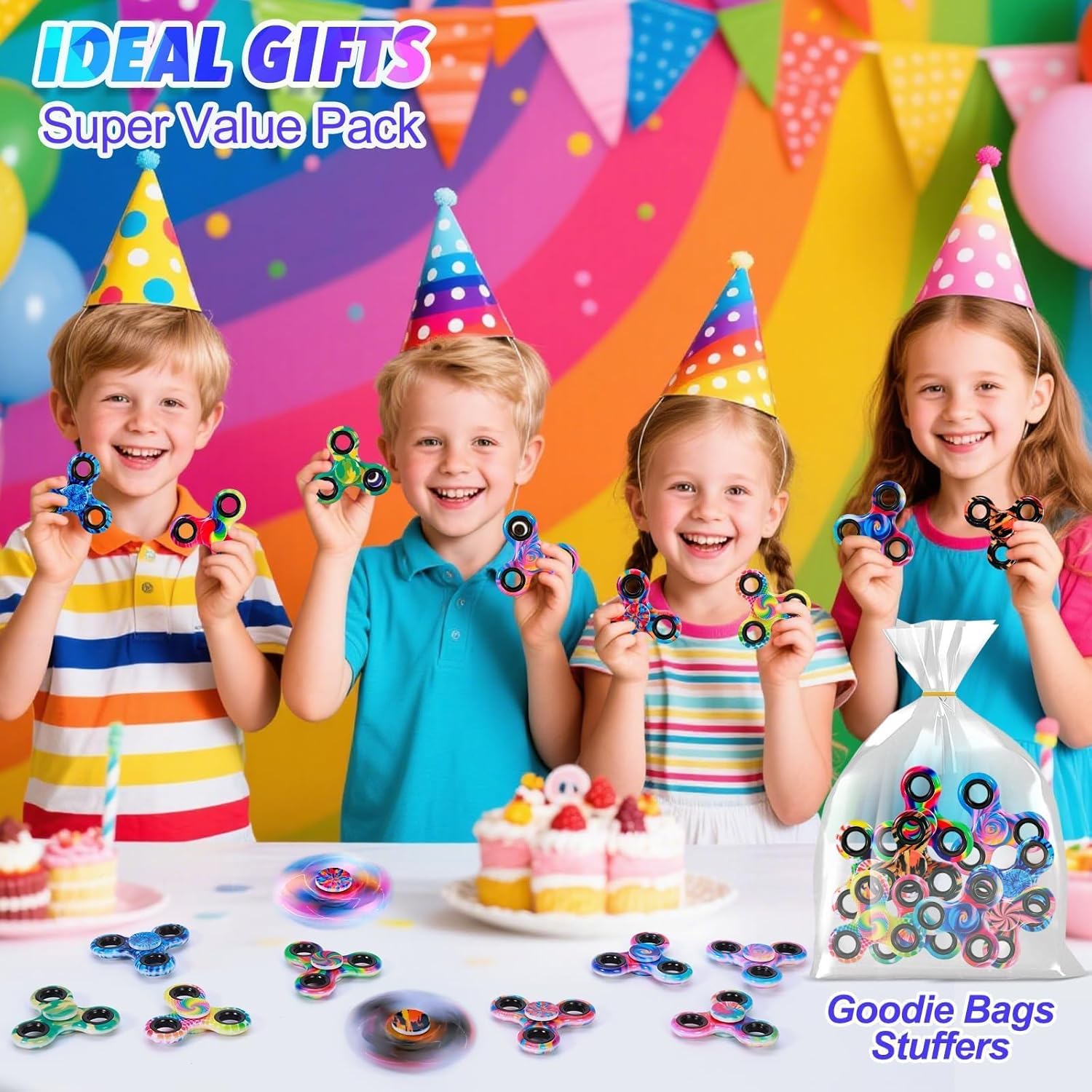 12 Pcs Metal Fidget Spinner Sensory Fidget Toys Adults Kids 4-8-12 with Autism ADHD Kids Anxiety Toys Stress Relief Teen Boy Gifts Birthday Party Favors Classroom Prizes