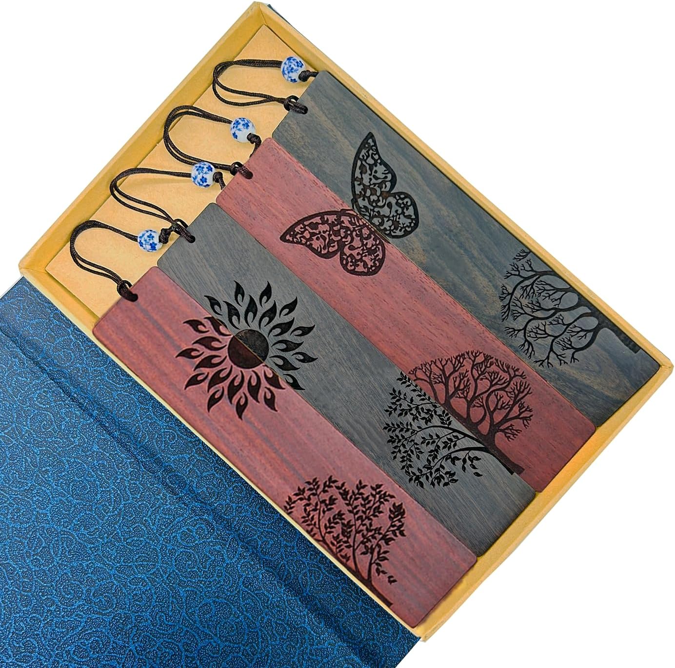 Segnalibri In Legno Albero Del Sole - Set Da 4, Regalo Compleanno Per Amiche, Personalizzati E Eleganti - Foto 8